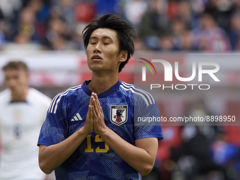 Daichi Kamada attacking midfield of Japan and Eintracht Frankfurt lament a failed occasion during the international friendly match between J...