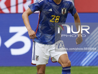 Hiroki Ito centre-back of Japan and VfB Stuttgart in action during the international friendly match between Japan and United States at Merku...