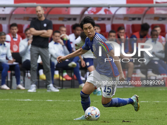 Daichi Kamada attacking midfield of Japan and Eintracht Frankfurt runs with the ball during the international friendly match between Japan a...