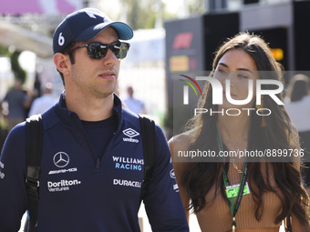 Nicholas Latifi of Willams and his girlfriend Sandra Dziwiszek during the Formula 1 Italian Grand Prix at Circuit Monza, on September 10, 20...