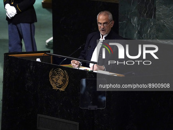 Jose Ramos-Hort, President of the Democratic Republic of Timor-Leste addresses the 77th session of the United Nations General Assembly (UNGA...
