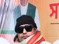 Mithun Chakraborty ,BJP Leader and Veteran Actor and Former Member of the Parliament at the Rajya Sabha during Bharatiya Janata Party Worker...