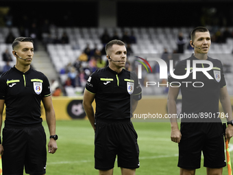 Sorin Vadana, George Suciu, Csaba Antal before the game between Romania U21 and Spain U21, before 2023 UEFA European Under-21 Championship,...