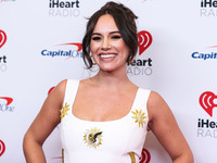 Emily Curl poses in the press room at the 2022 iHeartRadio Music Festival - Night 2 held at the T-Mobile Arena on September 24, 2022 in Las...
