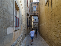 People visiting the historical city are seen in Mdina, Malta on 23 September 2022 Mdina (former Melite) is a fortified city in the Northern...