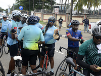 Riders refresh during the Lagos State Government 2022 World Car Free Day held at Alausa, Ikeja, Lagos, Nigeria on Sunday, September 25 2022....