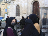 Palestinians hold a protest outside the Al-Aqsa Mosque compound after Fanatic Jewish settlers stormed Al-Aqsa mosque compound during Rosh Ha...