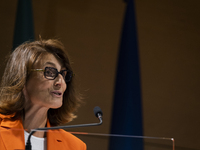 The Justice Minister, Catarina Sarmento e Castro speak at the ceremony of the new Inspectors of the Judiciary Police, on September 26, 2022,...