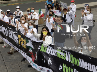  People from various civil organizations join the March for Peace and Unity of Mexico in Mexico City. The demonstrators reject the militariz...