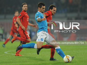 Christian Maggio of SSC Napoli scoring during UEFA Europa League Group D match between SSC Napoli and FC Midtjylland at San Paolo Stadium on...