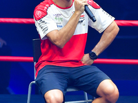 Albert Arenas Spanish motorcycle racer GASGAS Aspar Team speaks during the pre-event of the OR Thailand Grand Prix 2022 on September 27, 202...