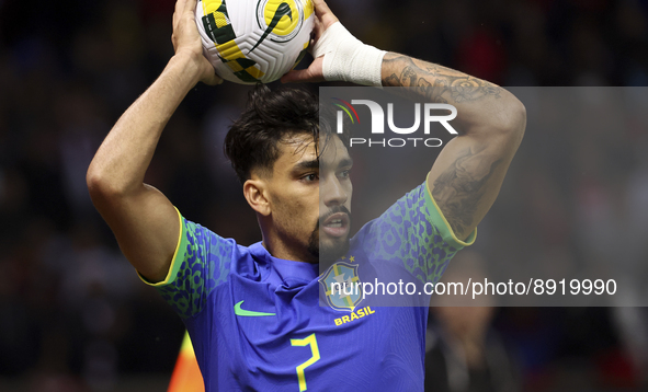 Lucas Paqueta of Brazil during the International friendly game, football match between Brazil and Tunisia on September 27, 2022 at Parc des...