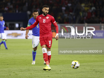 Ghailene Chaalali of Tunisia during the International friendly game, football match between Brazil and Tunisia on September 27, 2022 at Parc...