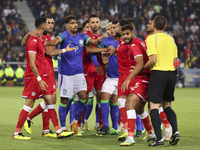 Lucas Paqueta of Brazil #7 breaks a fight during the International friendly game, football match between Brazil and Tunisia on September 27,...