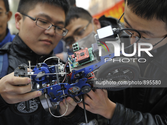 College students' scientific and technological achievements to show at Harbin Institute of Technology in Harbin city of China on October 8 2...