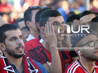  Disappointment USM Alger supporters after the final match defeat to the African League Champions on 08/11/2015 in Algiers, Algeria.
 (