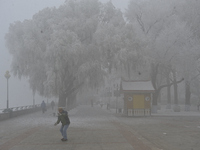 Heavy smog and rime hit Harbin city of China on October 11 2015.According to the meteorological department said the level of air pollution t...