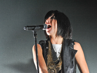 Sarah Barthel of the duo Phantogram performs in concert at Stubb's on April 22, 2014 in Austin, Texas. (