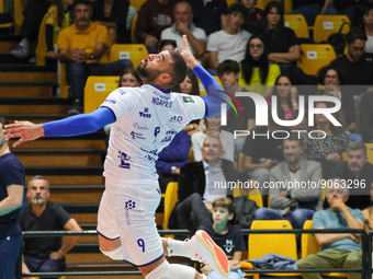 Earvin Ngapeth (Valsa Group Milano) during the Volleyball Italian Serie A Men Superleague Championship Leo Shoes Modena vs Allianz Milano on...
