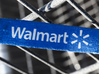 Walmart logo is seen near the shop in Streator, United States on October 15, 2022. (