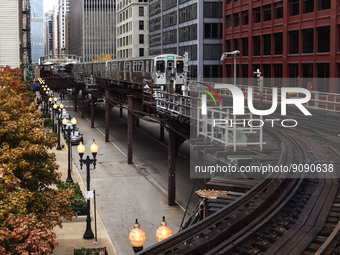 The Chicago 'L' train is seen in Chicago, United States, on October 17, 2022. (