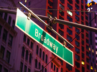Broadway sign is seen on at the crossroads at Midtown Manhattan in New York, United States, on October 22, 2022. (