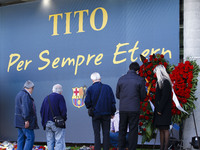 26/04/2014 Barcelona - Camp Nou Stadium. Memorial in honour of Tito Vilanova, trainer of FC Barcelona, who died on april 25 at Quiron Clinic...
