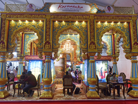 Karnataka tourism installation stall is seen in Global Investors Meet 2022, in Bangalore, India, 02 November, 2022.  (