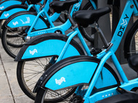 Lyft Divvy bikes in Chicago, Illinois, United States, on October 18, 2022. (