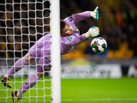 Wolvess Matija ?arki? save the goal during the Carabao Cup match between Wolverhampton Wanderers and Leeds United at Molineux, Wolverhampton...