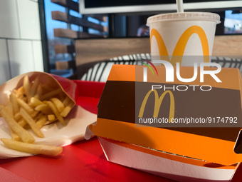 A tray with Big Mac, french fries and Coca-Cola is seen on a table in this illustration photo taken in McDonald's restaurant in Krakow, Pola...