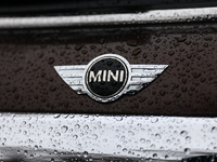 Mini emblem is seen on the car in Krakow, Poland on November 10, 2022. (