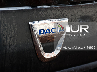 Dacia emblem is seen on the car in Krakow, Poland on November 10, 2022. (