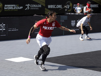 Mexican player Vivian Bañuelos  in action against Hong Kong during the  match between Mexico and Hong Kong in the Baseball 5 World Cup  at t...