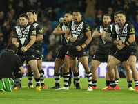New Zealand perform thier Haka during the 2021 Rugby League World Cup Semi Final match between Australia and New Zealand at Elland Road, Lee...