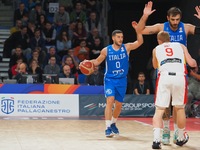 Marco Spissu (Italy) and Alberto Diaz Ortiz (Spain)  during the Iternational Basketball Teams 2023 FIBA ??World Cup qualifiers - Italy vs Sp...