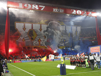 Bad Gones celebrates the 35 years during the French championship Ligue 1 football match between Olympique Lyonnais (Lyon) and OGC Nice on No...