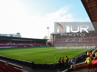General view inside the City Ground during the Premier League match between Nottingham Forest and Crystal Palace at the City Ground, Notting...