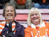 Blackpool FC fans  during the Sky Bet Championship match between Wigan Athletic and Blackpool at the DW Stadium, Wigan on Saturday 12th Nove...