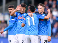 Piotr Zielinski of SSC Napoli celebrates after scoring his side second goal during the Serie A match between SSC Napoli and Udinese Calcio a...