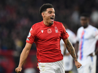 Morgan Gibbs-White of Nottingham Forest celebrates after scoring a goal to make it 1-0 during the Premier League match between Nottingham Fo...