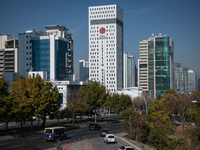 The headquarters of Turkey's Presidential Directorate of Communications rises over the skyline in the Turkish capital of Ankara Turkey. The...