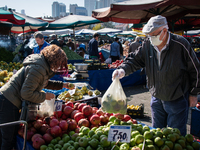 On 5 November, 2022, Turkish people went shopping in a fruit and vegetable market in Ankara, Turkey, locally known as a pazar, to purchase f...