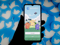 The Twitter and Mastodon app logos are seen in this photo illustration in Warsaw, Poland on 12 November, 2022. Mastodon is a decentralized,...