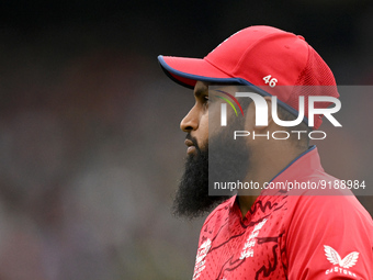 Adil Rashid of England fields during the Pakistan v England Mens T20 Cricket World Cup Final match at the Melbourne Cricket Ground on Novemb...