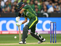 Babar Azam of Pakistan bats during the Pakistan v England Mens T20 Cricket World Cup Final match at the Melbourne Cricket Ground on November...