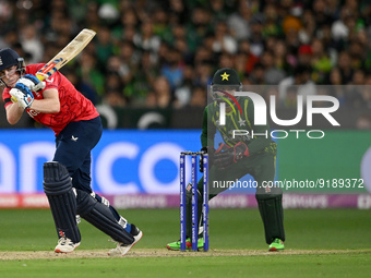 Harry Brook of England bats during the Pakistan v England Mens T20 Cricket World Cup Final match at the Melbourne Cricket Ground on November...