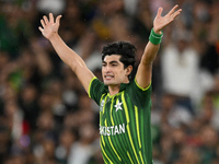 Naseem Shah of Pakistan appeals for a wicket during the Pakistan v England Mens T20 Cricket World Cup Final match at the Melbourne Cricket G...