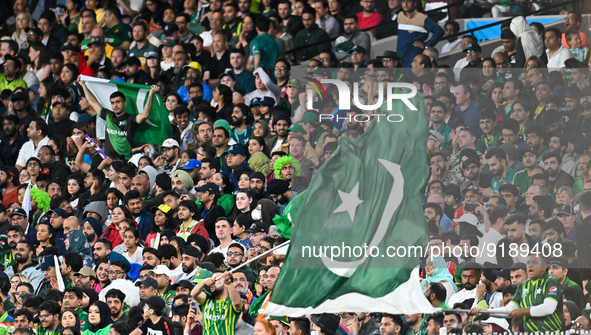 Pakistan Fans during the ICC Men's T20 World Cup match between Pakistan and England at Melbourne Cricket Ground on November 13, 2022 in Melb...