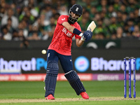 Moeen Ali of England bats during the Pakistan v England Mens T20 Cricket World Cup Final match at the Melbourne Cricket Ground on November 1...
